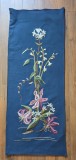 DECOR TEXTIL PERETE VINTAGE DIN L&Acirc;NĂ ȘI BUMBAC CU MODEL CUSUT MANUAL