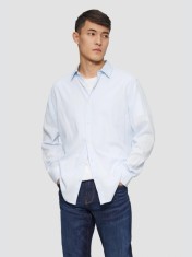 Camasa barbati cu maneca lunga, din bumbac, croiala Regular fit, Albastru deschis, M