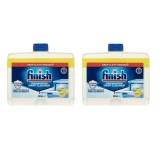 Set solutie pentru curatat masina de spalat vase Finish Lemon, 2x250 ml