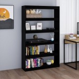 VidaXL Bibliotecă/Separator cameră, negru,100x30x167,5 cm, pin masiv