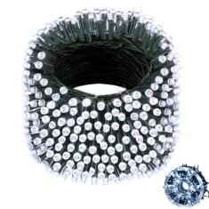 Instalatie de Craciun, rola 75 m, pentru interior/exterior, protectie IP44, 8 jocuri de lumini, alb rece