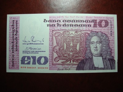 IRLANDA 10 POUNDS 1992 AUNC foto