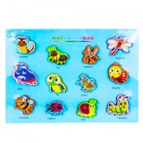 Puzzle din lemn, incastru, Insecte, Oem