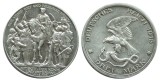 Q412 GERMANIA IMPERIALA 3 MARCI MARK 1913 VICTORIA ASUPRA LUI NAPOLEON ARGINT aUNC deosebit de frumoasa, Europa