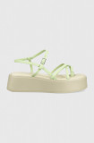 Vagabond Shoemakers sandale de piele Courtney femei, culoarea verde, cu platforma