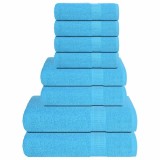vidaXL Set prosoape 8 piese Turcoaz 360 g/m&sup2; 100% bumbac