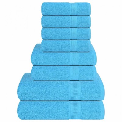 vidaXL Set prosoape 8 piese Turcoaz 360 g/m&amp;sup2; 100% bumbac 137074 foto