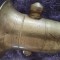 mojar mare bronz ,cu manere rotunde , circa 25 cm inaltime , diametru la parte superioara circa 17cm