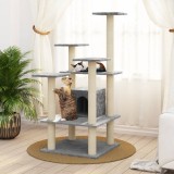 VidaXL Ansamblu pisici, st&acirc;lpi din funie sisal, gri deschis, 110 cm