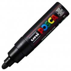 Marker cu varf rotund gros UNI PC-7M Posca 4.5-5.5 mm,negru