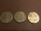 lot monede Cehoslovacia 20 Haleru anul 1982, 1985 si 1989 !
