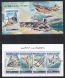 Mozambic 2018 - Avioane militare, Colita + Bloc, MNH