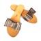Papuci de dama din piele cu funda dubla Bronze, 37