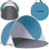 Cort de plaja pop-up Trizand 145x100x70 cm, UV30, turcoaz-alb