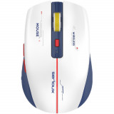 Cumpara ieftin Mouse Serioux Flicker 212, Reincarcabil, Wireless, 1600 DPI, USB C, Alb/Albastru