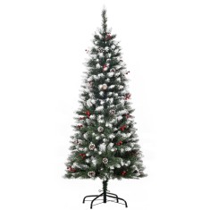 Brad de Craciun Inzapezit, brad Artificial, &Phi;53x150cm decoratiune de Craciun, brad cu zapada, brad alb HOMCOM | Aosom Romania