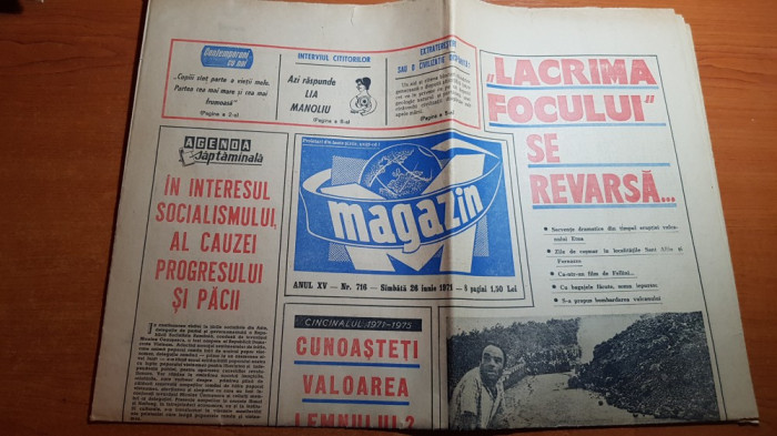 magazin 26 iunie 1971-eruptia vulcanului etna,interviu cu lia manoliu