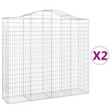 Cumpara ieftin Cosuri gabion arcuite 2 buc, 200x50x180/200 cm, fier galvanizat