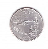 Moneda SUA 25 centi/quarter dollar 2005 P, Oregon 1859 Crater Lake, stare buna, America de Nord, Cupru-Nichel