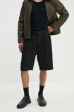 Sunflower pantaloni scurti din in culoarea negru, 4148.
