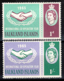 Falkland 1965, Mi #151-152*, sarniera, Anul Cooperarii, MH. Cota 13 &euro;!, Nestampilat