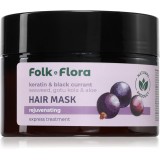 Folk &amp; Flora Keratin &amp; Black Currant masca de par regeneratoare 200 ml