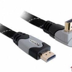 Cablu HDMI 4K v1.4 T-T unghi 90 grade 1m gri, Delock 82993