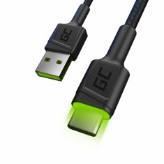 Cable Green Cell Ray USB Cable - USB-C 120cm cu green LED backlight and support... foto