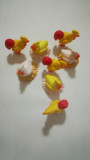 8 Miniaturi Lucrate Manual Ornamente Cocosi si Gaini pentru Gradina si Ghivece