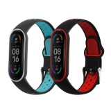 Set 2 Curele Kwmobile pentru Xiaomi Mi Smart Band 6/Mi Band 6/Band 5, Albastru/Rosu, Silicon, 59792.06