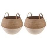 vidaXL Vază pentru plante cu m&acirc;nere 2 pcs Alb &Oslash; 45 x 36 cm 42012271