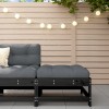 Taburet Gradina Gossi, Lemn Pin Masiv, Negru, Perna Antracit 62x62x32 cm, Exterior