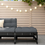 Taburet Gradina Gossi, Lemn Pin Masiv, Negru, Perna Antracit 62x62x32 cm, Exterior
