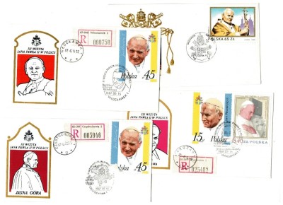 Polonia - Lot 8 plicuri cu tematica religioasa, Papa Ioan Paul II, majoritatea FDC foto