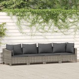 VidaXL Set mobilier de grădină cu perne, 4 piese, gri, poliratan