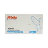 Manusi din nitril albastre nepudrate cu textura aderenta pe degete, marimea L 100 buc/cutie