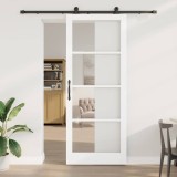 vidaXL Ușă glisantă ORKDAL Alb 93 x 232 cm Lemn masiv de pin și sticlă 3332152