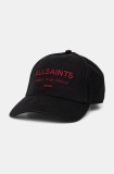 AllSaints șapcă de baseball din bumbac culoarea negru, cu imprimeu, 29AS200808