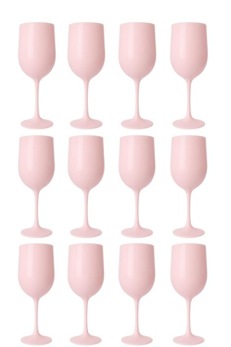 Set 12 pahar de vin elegant, reutilizabil din policarbonat, 470 ml