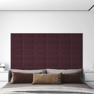 vidaXL Panouri de perete 12 buc. violet 30x15 cm textil 0,54 m&amp;sup2; foto