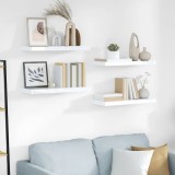 VidaXL Rafturi de perete, 4 buc., alb extralucios, 60x23,5x3,8 cm, MDF 323750