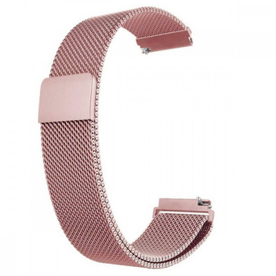 Curea Milanese Loop, compatibila Huawei Watch GT 3 42mm, telescoape Quick Release, Pink Rose foto