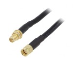 Cablu Coaxial 50&Omega; 10m RP-SMA Tată-Mamă Negru