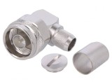 Mufă N tată unghi 90&deg; RG214/RG393 50&Omega; PTFE