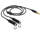 KABEL AUDIO SPLITTER KLINKENSTECKER 3,5 MM 4 PIN &gt; 2 X KLINK 65575 DELOCK