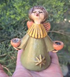 FIGURINA CU SUPORT LUMANARI VINTAGE MICUTA DIN CERAMICA, THUN, ANII&#039;60