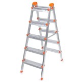 Scara dubla din otel 5+5 trepte, 110cm inaltime, 120kg, 6.5kg , Perilla 12505