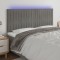vidaXL Tăblie de pat cu LED, gri deschis, 180x5x118/128 cm, catifea 3122722