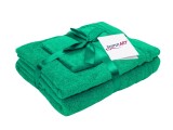 Set prosoape bumbac Somnart, 600gsm, de fata 50x90 cm + de corp 70x140 + de maini 30x50 cm - verde Relax KipRoom