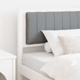 vidaXL Tăblie tapițată Alb 100 cm Lemn de pin masiv și stofă 879083